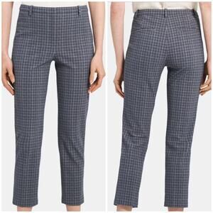 Theory NWT Slim Cropped Pant Precision Grid Performance Knit Grey Size 2